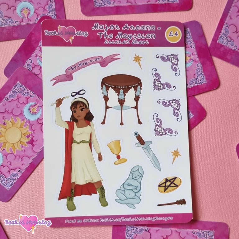 Major Arcana - The Magician Sticker Sheet - Witchy Gifts, Stationery, Stickers