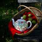 Rose Hip Teapot - Hand Painted