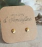 Minimalist brass & sliver stud earrings – small oval studs for everyday - Image 2