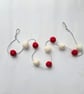 Handmade red and white ho ho ho felt ball garland