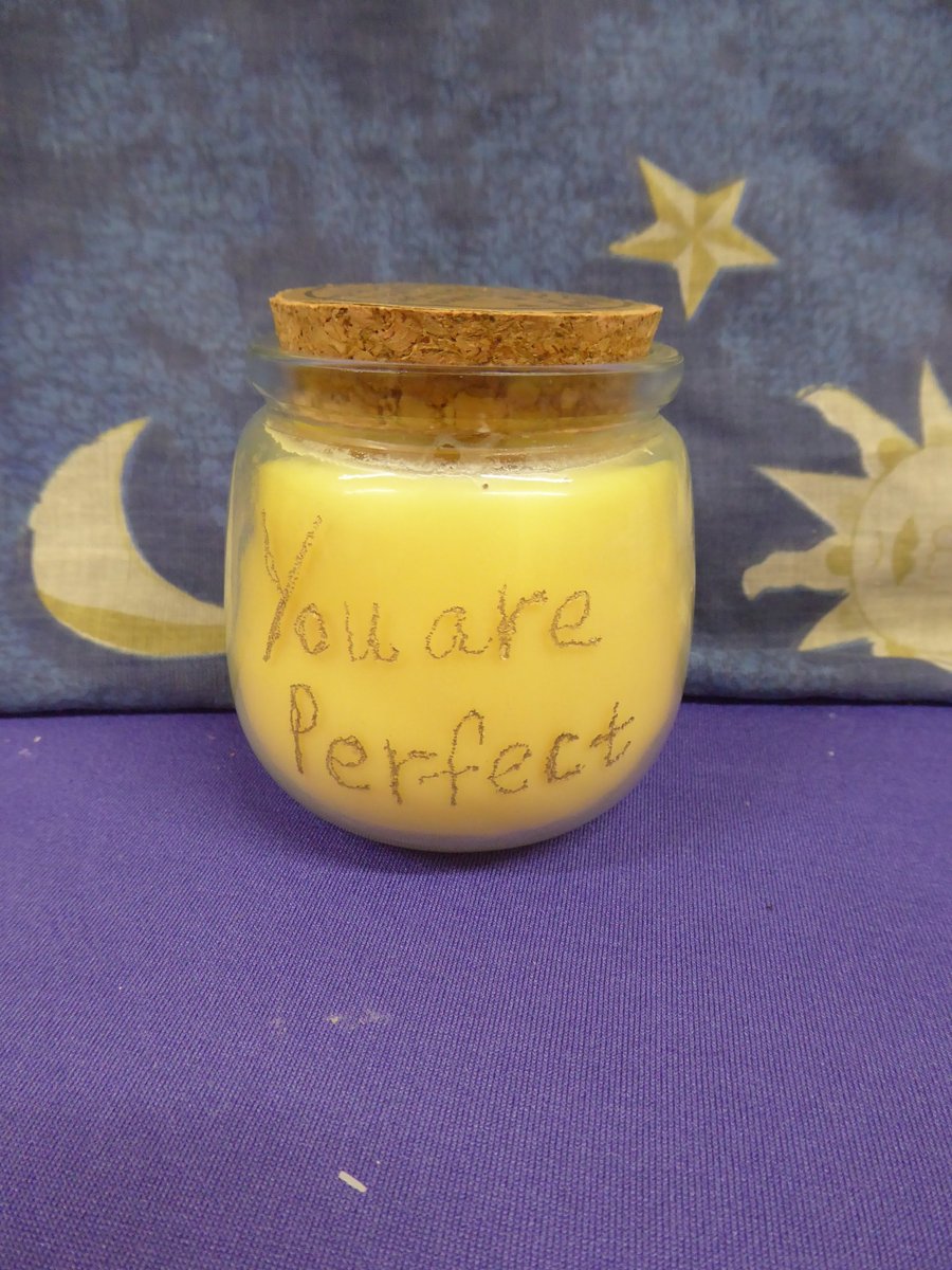 Hand Engraved You are perfect Soy Wax Candle