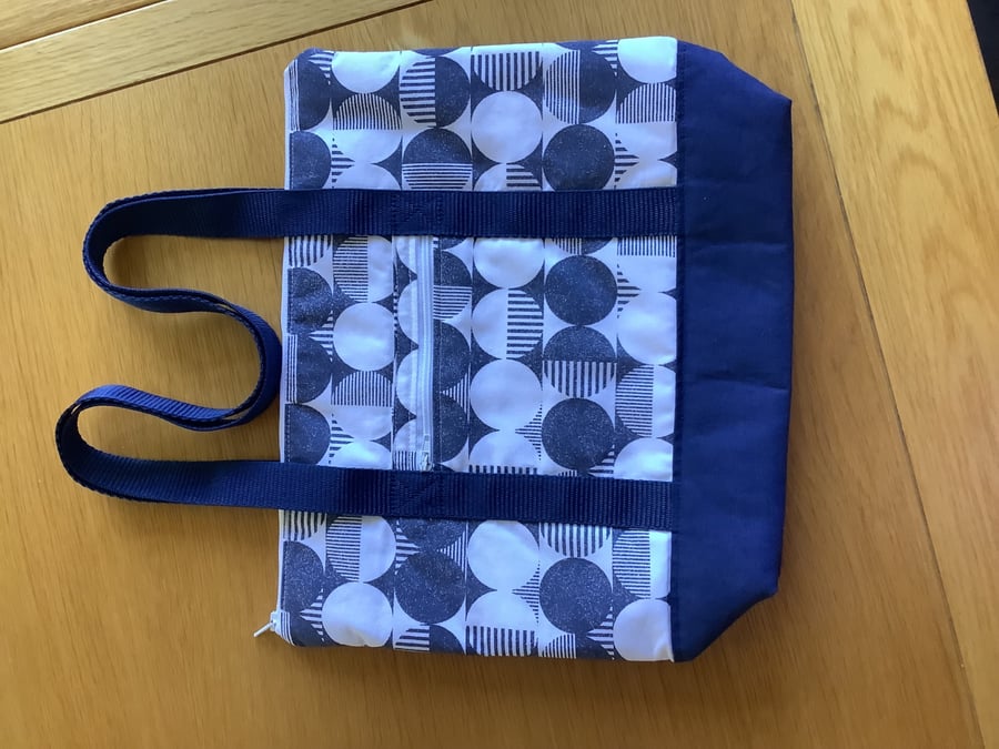 Handmade shoulder,handbag with zip pocket to front with zip closure