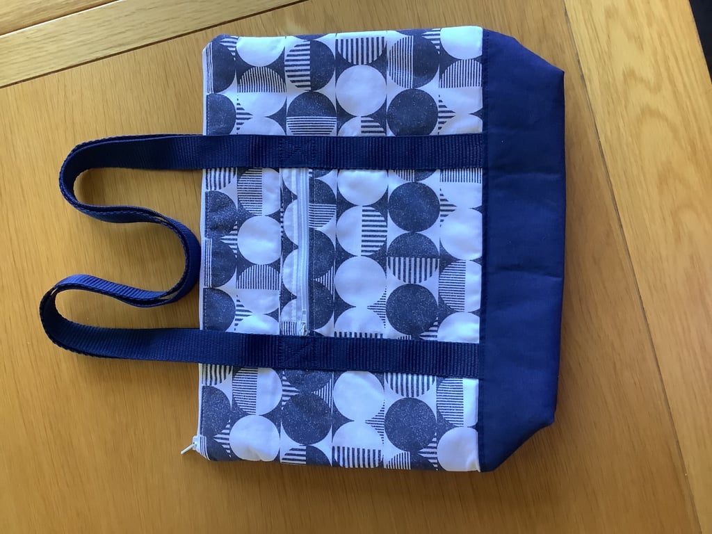 Handmade shoulder,handbag with zip pocket to front with zip closure