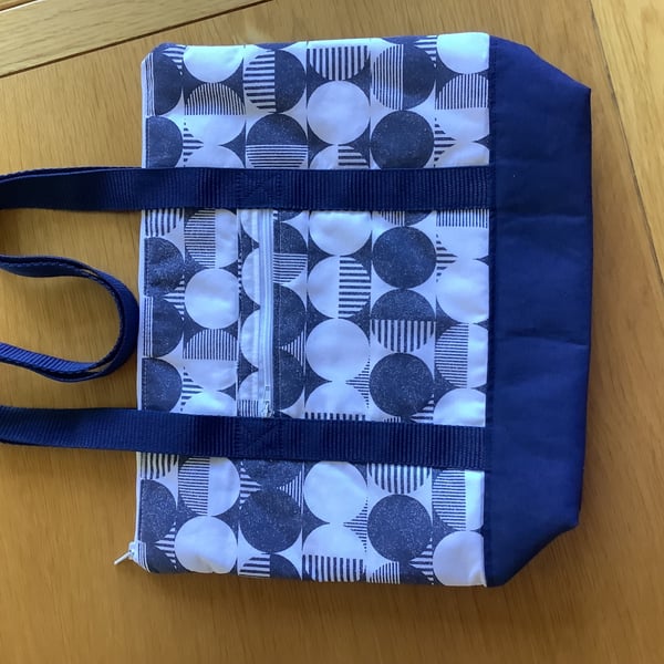 Handmade shoulder,handbag with zip pocket to front with zip closure