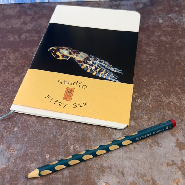 Notebook, Marine themed, A5 (ish), made from up-cycled and recycled materials.