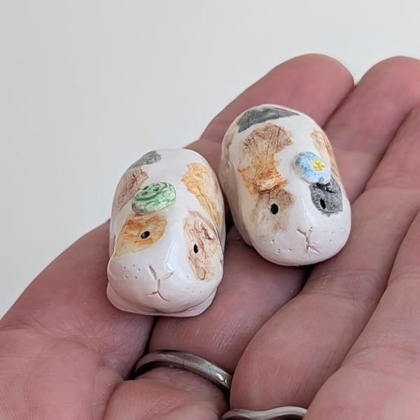 Guinea Pig Wedding Cake Toppers Ceramic Figurine 