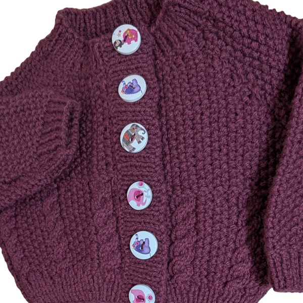 3 to 6 month old cardigan in Grape Red