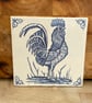Handmade stoneware tile with Cockerel image - Image 1
