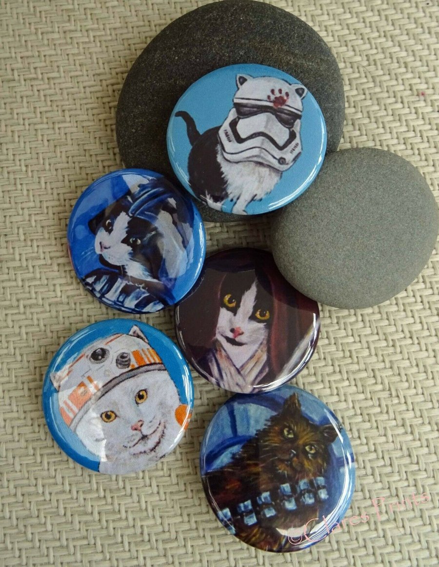 Star Wars Cats Animal Art Badges Buttons Cosplay