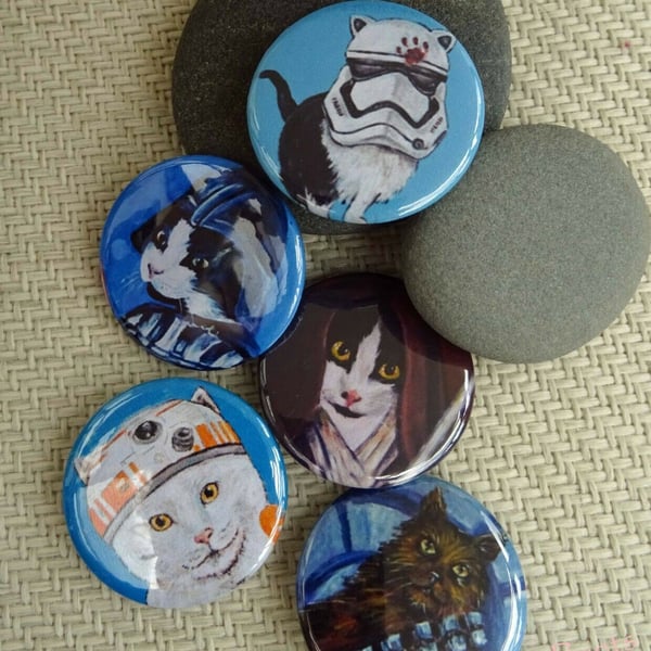 Star Wars Cats Animal Art Badges Buttons Cosplay