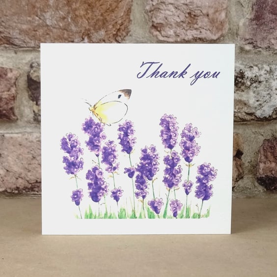 Thank you Card Lavender Butterfly