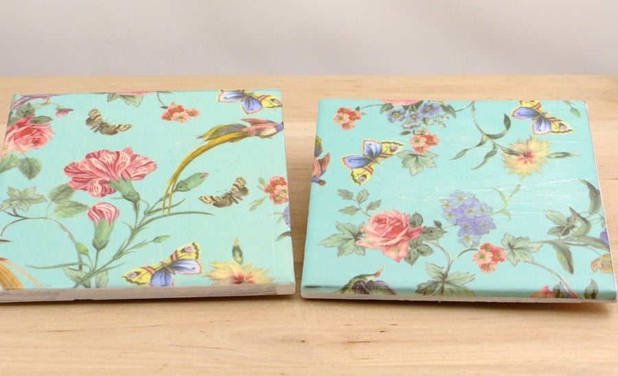 Perfectly Imperfect - Ceramic Birds & Butterflies Coasters