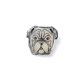 Wonderfully Whimsical Statement Bulldog Head Brooch Resin by EllyMental