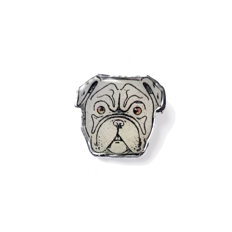 Wonderfully Whimsical Statement Bulldog Head Brooch Resin by EllyMental
