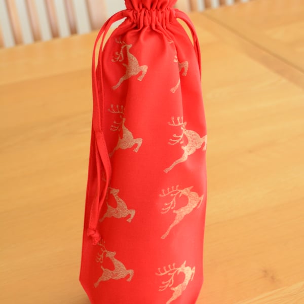 Christmas Bottle Bag - Reindeers 