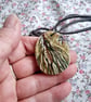 ceramic necklace pendant handmade- fir tree no 3 - Image 3
