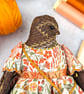 Floss,  A Tiny Hand Embroidered Wren Folk Art Doll - Image 8