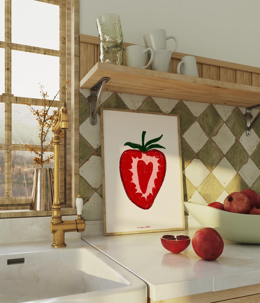 Strawberry Art Print Poster