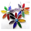 Rainbow Daisy Spray Suncatcher Stained Glass Flowers 0056