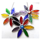 Rainbow Daisy Spray Suncatcher Stained Glass Flowers 008