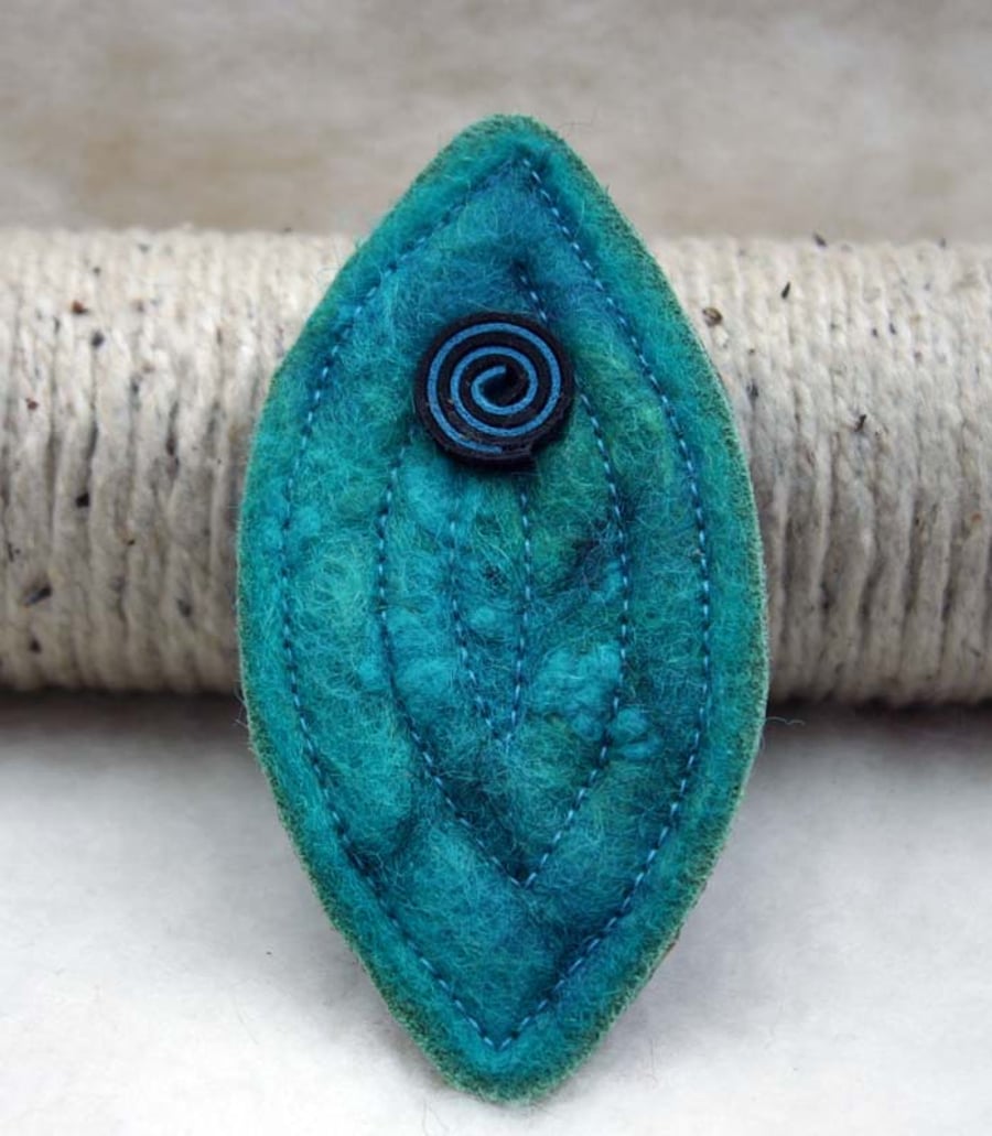 Felted hand made brooch 