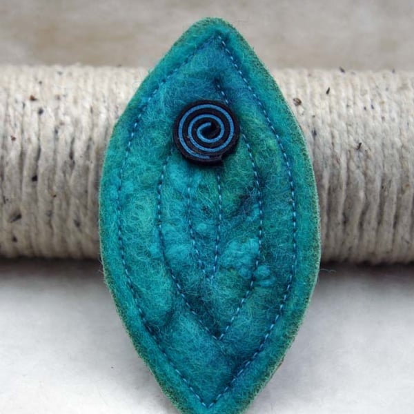 Felted hand made brooch 