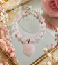 Genuine Hand-made Rose-Quartz Heart Bracelet  - Image 1
