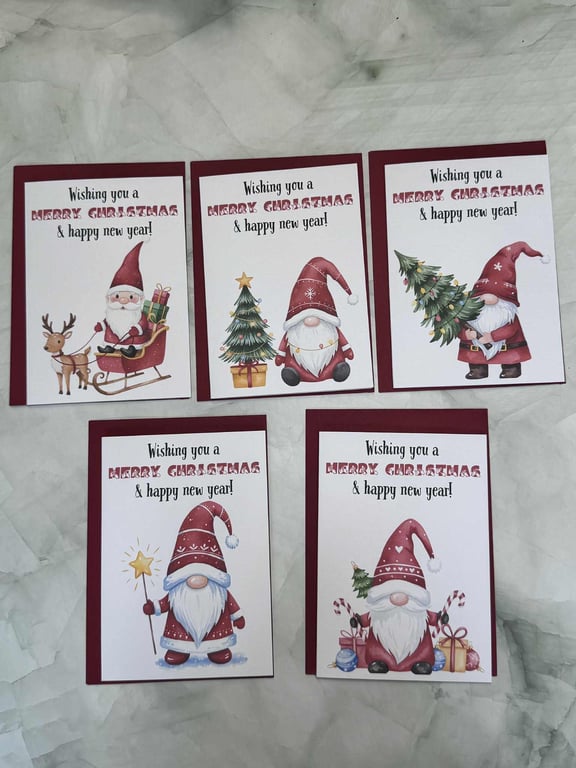 BSL Christmas Cards: British Sign Language Xmas Multipack of 5 cards, Gonks