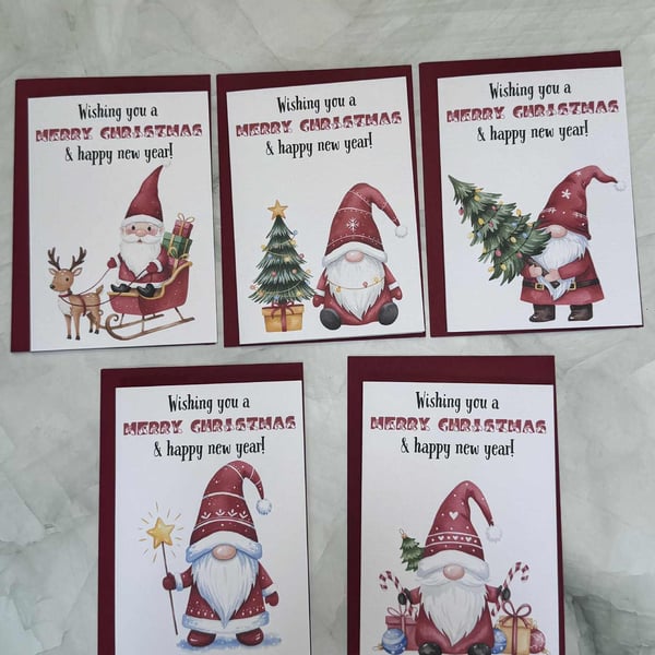 BSL Christmas Cards: British Sign Language Xmas Multipack of 5 cards, Gonks
