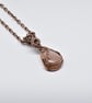 Peach Moonstone and Copper Wire Wrapped and Woven Pendant - Image 2