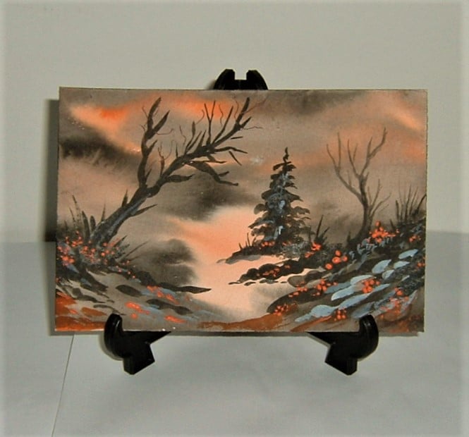 art painting original watercolour small format landscape ( ref F 891 )