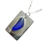 Seaglass Necklace Sterling Silver Jewellery Gift Rare Blue Handmade in Cornwall - Image 1