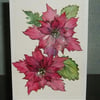 greetings card poinsettia original (ref 722)