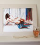 Nude woman reclining. Original painting - Image 3