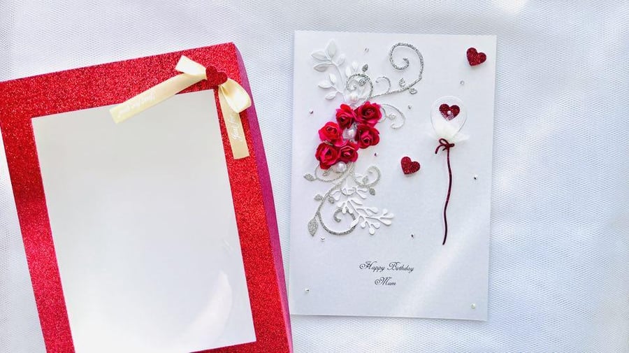 Handmade Personalisation Birthday Card, Flower Birthday Card  C510