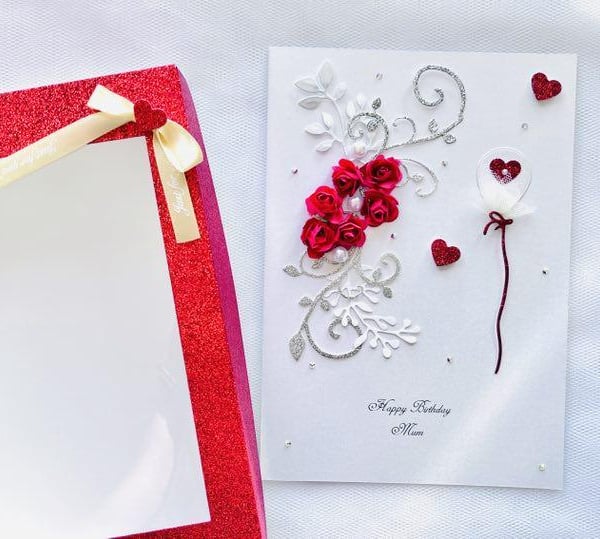Handmade Personalisation Birthday Card, Flower Birthday Card  C510