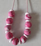 POLYMER CLAY PINK MARBLE NECKLACE - FREE UK SHIPPING - Image 2