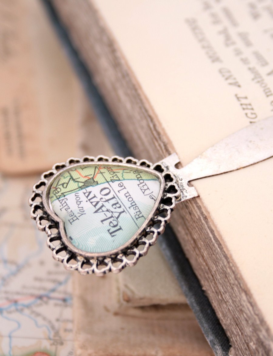 Map Bookmark with Custom Map Personalized Friendship Gifts Custom Map Bookmark