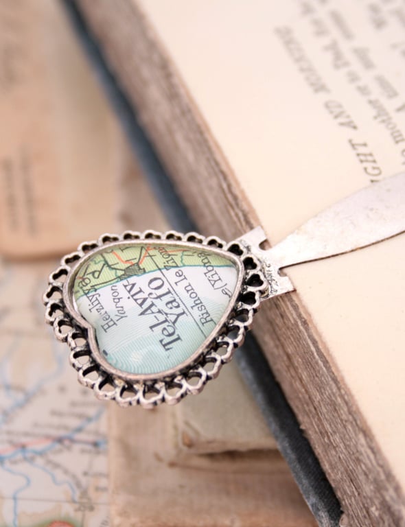 Map Bookmark with Custom Map Personalized Friendship Gifts Custom Map Bookmark