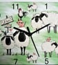 sheep ewe lamb wall hanging clock smallholding farming clock wool - Image 1