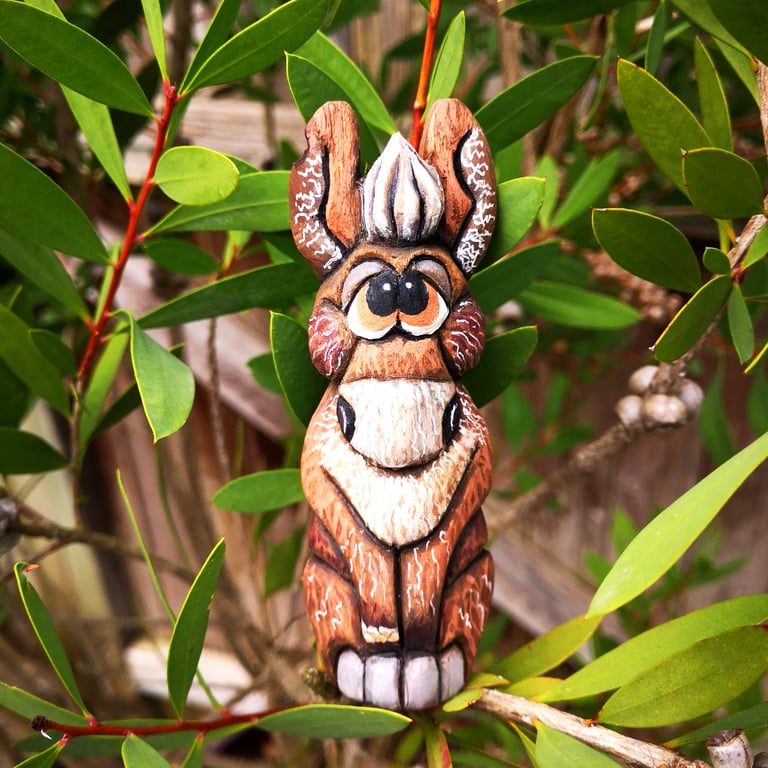 Dodger the Donkey - hand carved and painted figurine