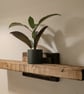 Wall shelf 60cm width, solid wood handmade, dark oak wax