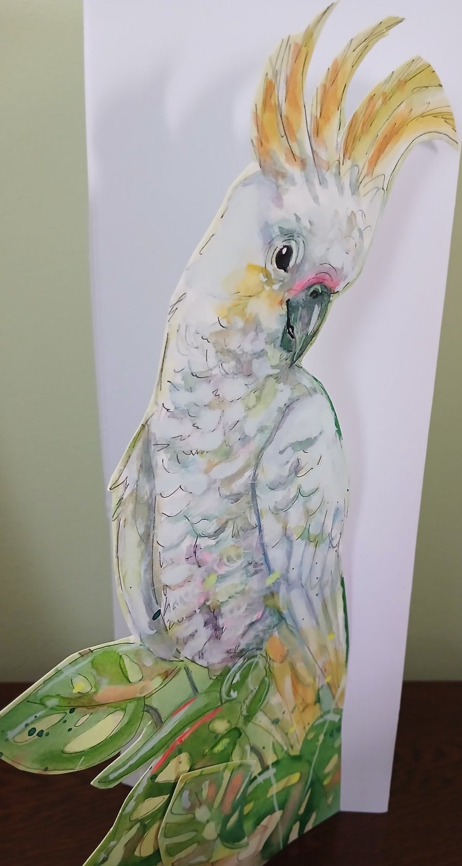 Pop up handmade card parrot
