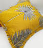  Vibrant Yellow botanical pleated cushion cover.   - Image 4