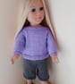 KNITTING PATTERN PDF Gray Shorts for Doll - Image 1