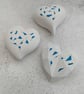 Handcrafted blue detail pocket hearts, wedding favors, table decorations
