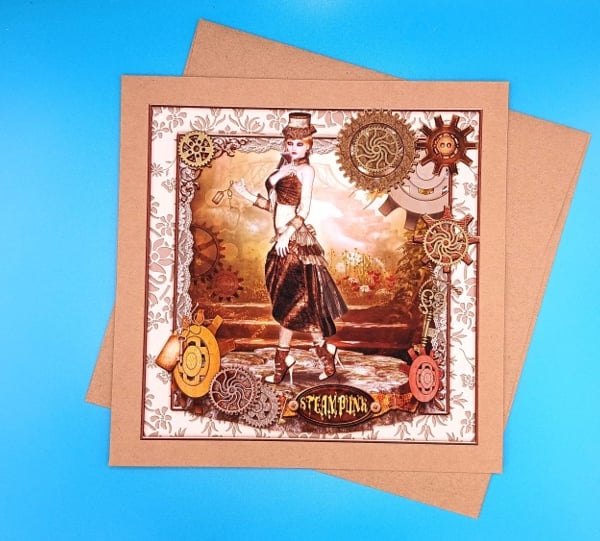 Steampunk Birthday card, daughter, Wife, sister, Friend
