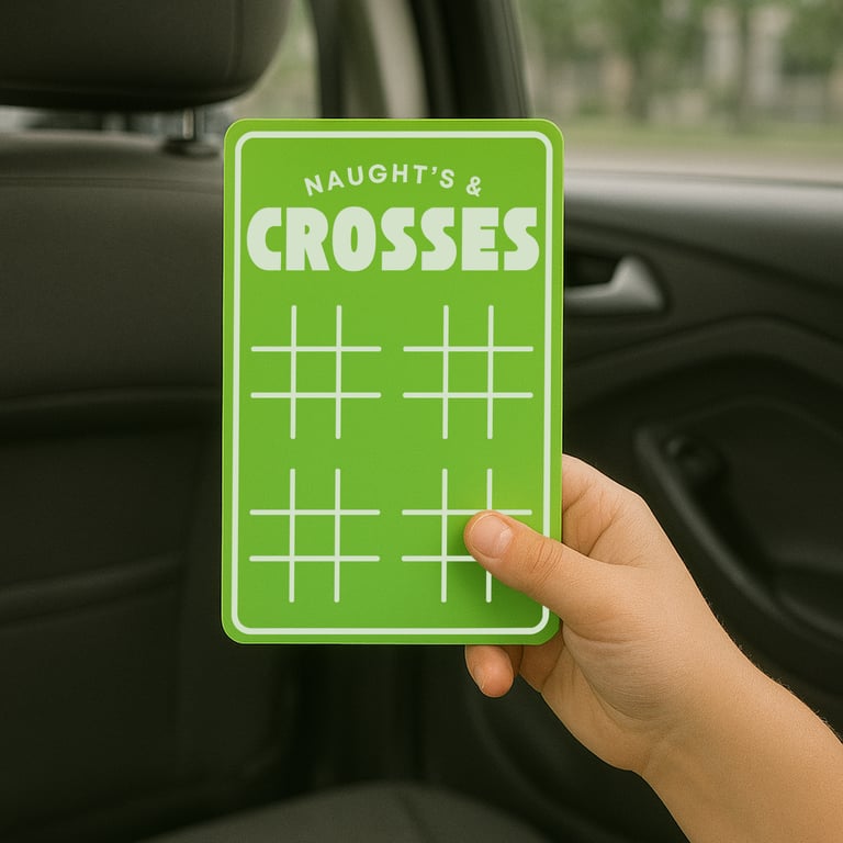 Travel Naughts & Crosses Game for Kids and Adults – Reusable Compact Game