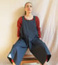 Denim Split Leg Pottery Apron, Asymmetric Bib, Crossback Design 4:6 - Image 1