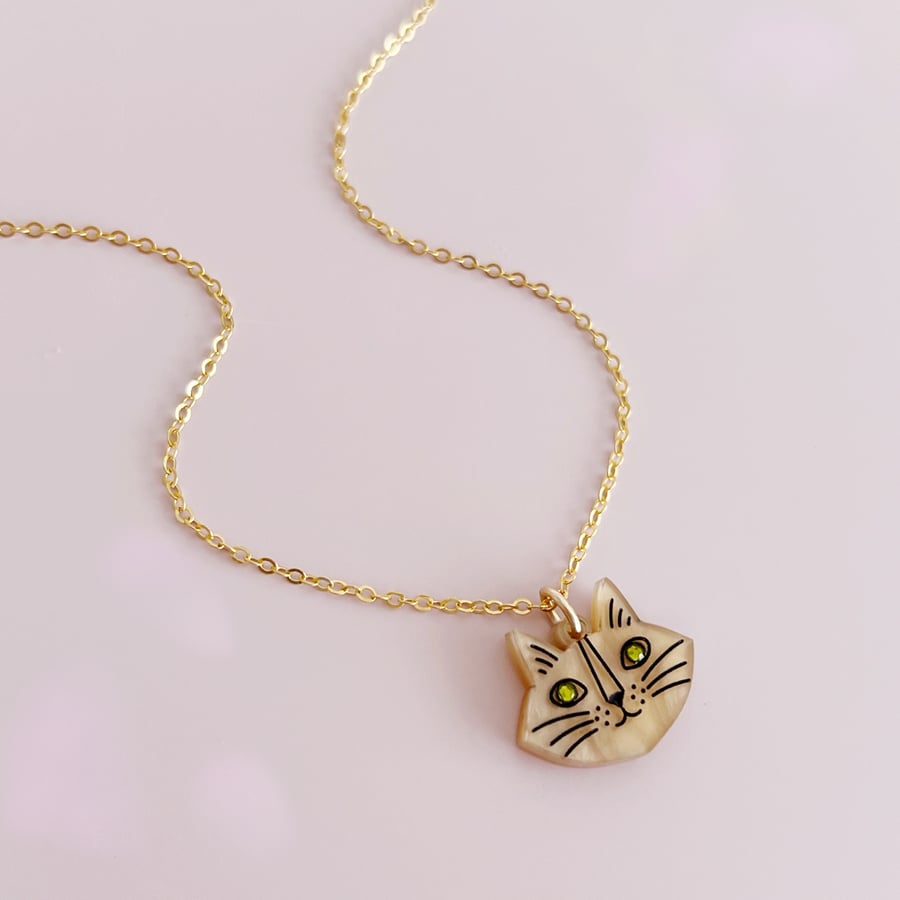 Toffee Mini Monty Cat Necklace